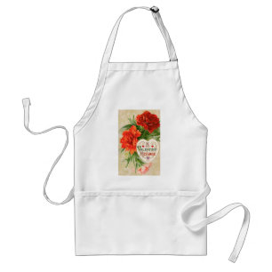 Carnation Flowers, Vintage Valentine's Day Message Standard Apron