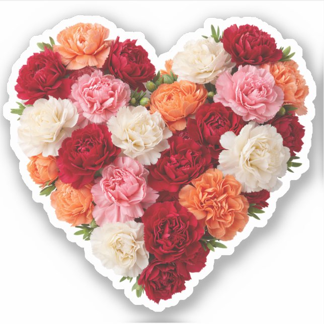 Carnation Heart January Birth Flower (Front)