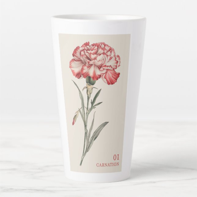 Carnation - January Birth Flower Latte Mug (Front)