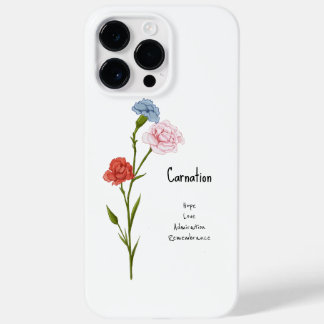 Carnation January Birth Flower Watercolor Art Case-Mate iPhone 14 Pro Max Case
