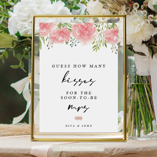 Carnation Kisses for Mrs Bridal Shower Game Sign
