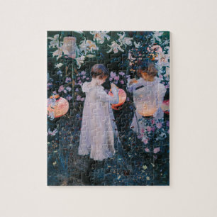 Carnation, Lily, Lily, Rose By John Singer Sargent Jigsaw Puzzle