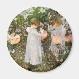 Carnation, Lily, Lily, Rose By John Singer Sargent Magnet