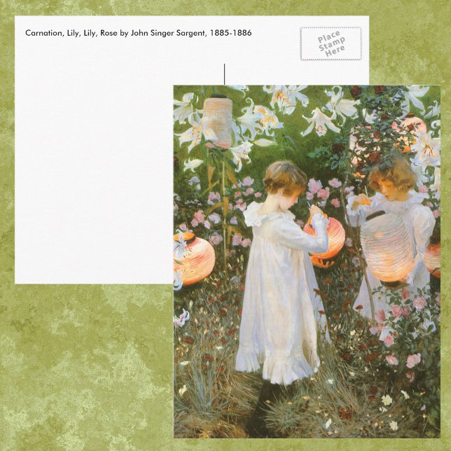 Carnation, Lily, Lily, Rose By John Singer Sargent Postcard (Creator Uploaded)