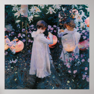 Carnation, Lily, Lily, Rose By John Singer Sargent Poster