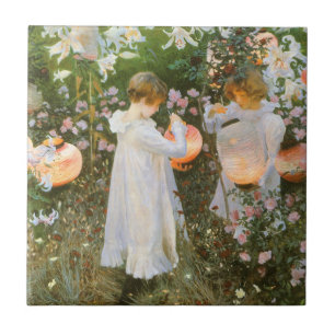 Carnation, Lily, Lily, Rose By John Singer Sargent Tile