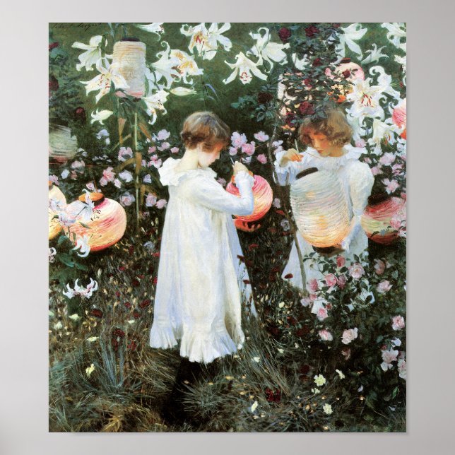 Carnation Lily Lily Rose John Sargent Fine Art Poster (Front)