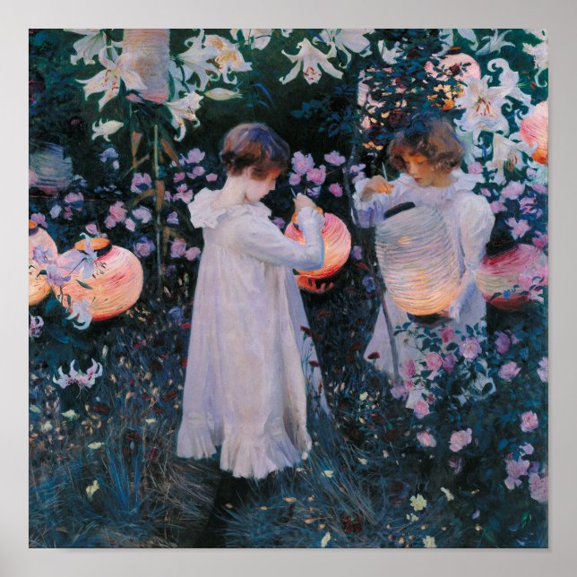 Carnation Lily Lily Rose John Singer Sargent Art Poster (Front)