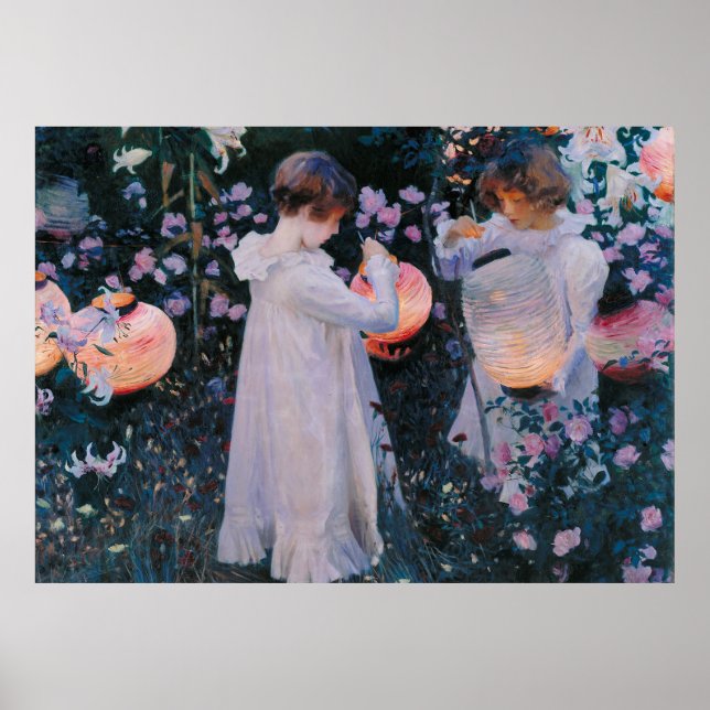 Carnation Lily Lily Rose John Singer Sargent Art Poster (Front)