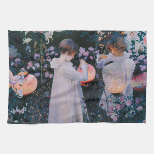 Carnation Lily Lily Rose John Singer Sargent Art Tea Towel