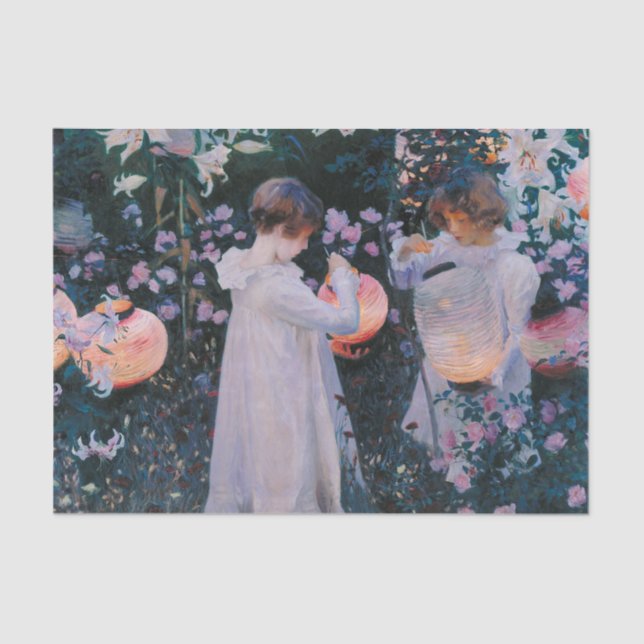 Carnation Lily Lily Rose John Singer Sargent Art Tissue Paper (Front)