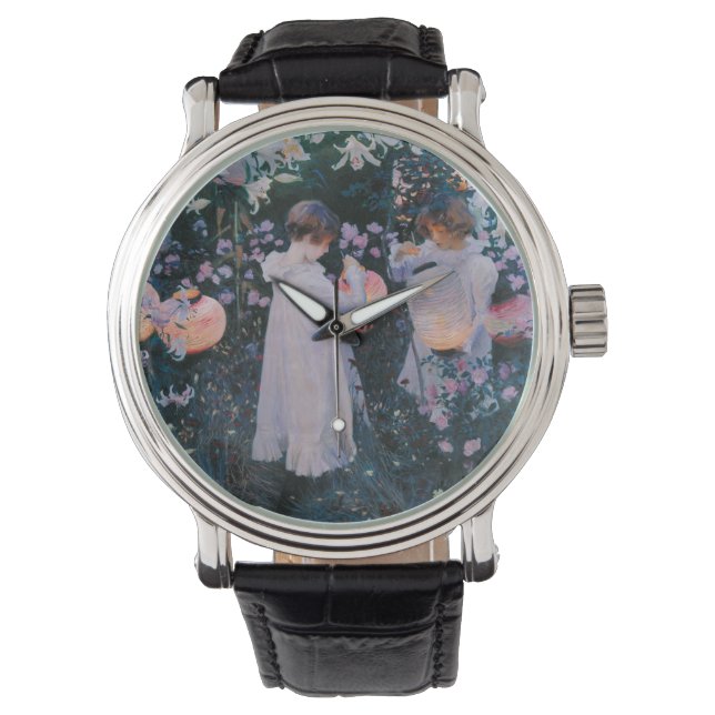 Carnation Lily Lily Rose John Singer Sargent Art Watch (Front)