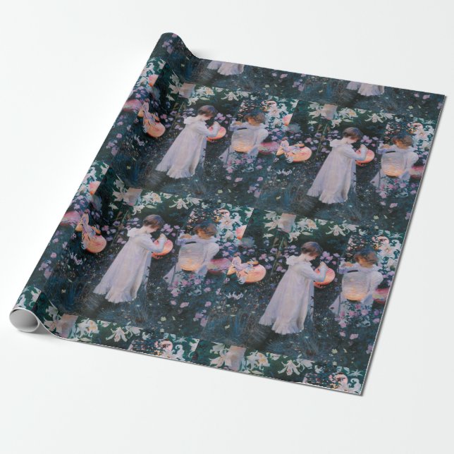 Carnation Lily Lily Rose John Singer Sargent Art Wrapping Paper (Unrolled)