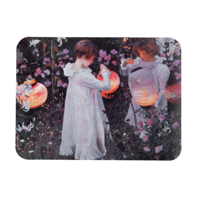 carnation lily rose art magnet (Horizontal)