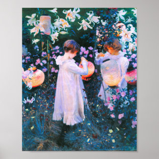 Carnation, Lily, Rose Painting by John Singent Poster