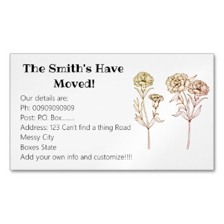 Carnation New Details Magnetic Business Card