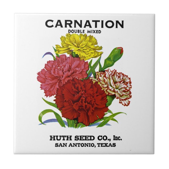 Carnation Vintage Seed Packet Tile (Front)