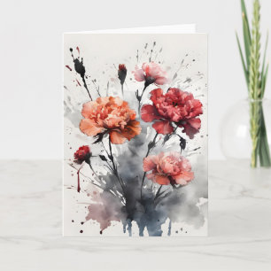 Carnation - Watercolor flowers Card