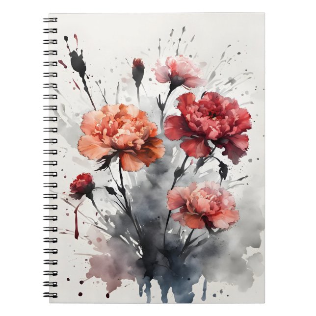 Carnation - Watercolor flowers Notebook (Front)