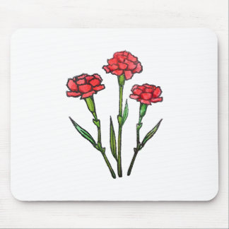 Carnation watercolor painting mouse mat