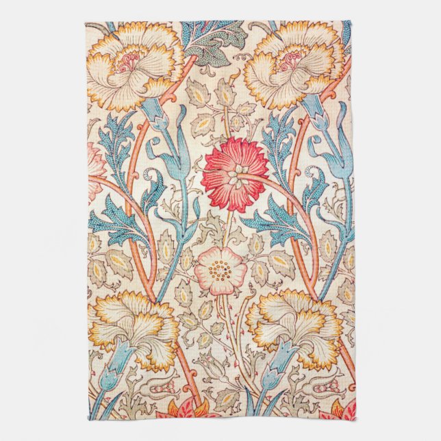 Carnation, William Morris Tea Towel (Vertical)