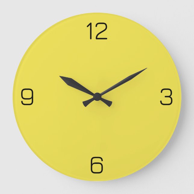 Carnation Yellow F2E349 Colour Add Your Name Optio Large Clock (Front)