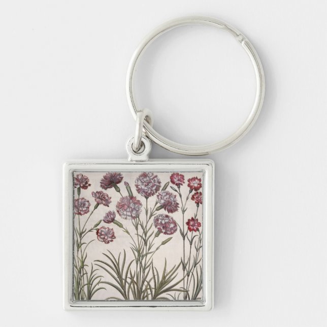 Carnations: 1.Caryophyllus flore majore; 2. Caryop Key Ring (Front)