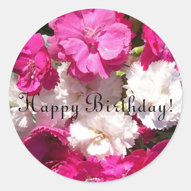 Carnations Birthday Stickers (Front)
