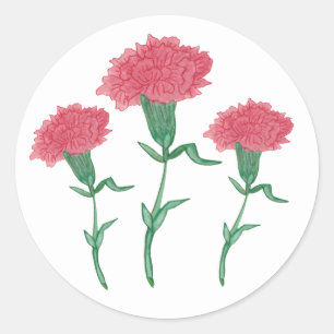 Carnations Classic Round Sticker