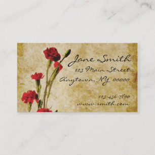 Carnations Grunge Business Card