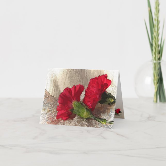 Carnations on Brocade Thank You (Front)