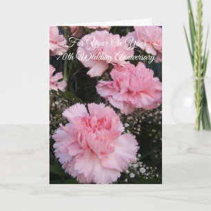 Carnations Personalised 70th Wedding Anniversary Card