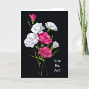 Carnations: Pink, White: Save The Date Announcement