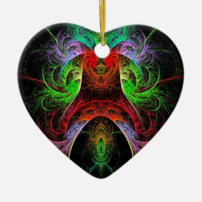 Carnaval Abstract Art Heart Ornament (Front)