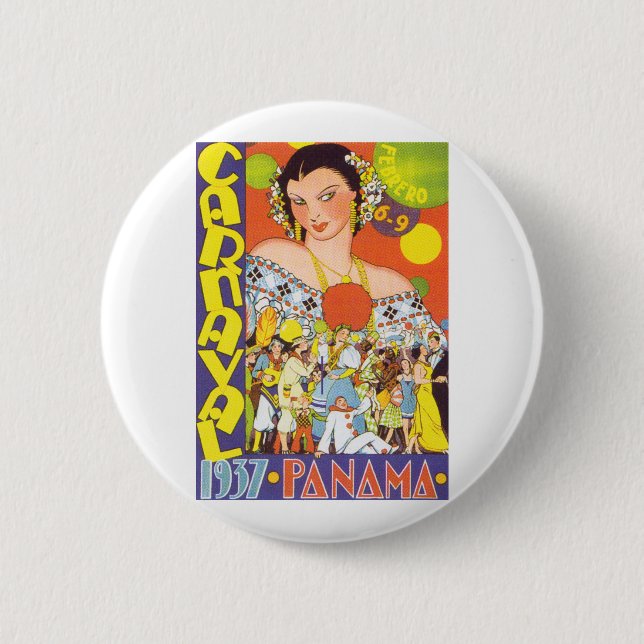 Carnaval in Panama 6 Cm Round Badge (Front)