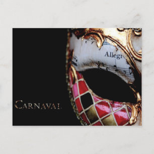 Carnaval - Italy - Mask Postcard