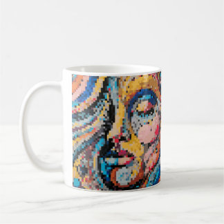 Carnaval Portrait Pixel Art Coloré Coffee Mug