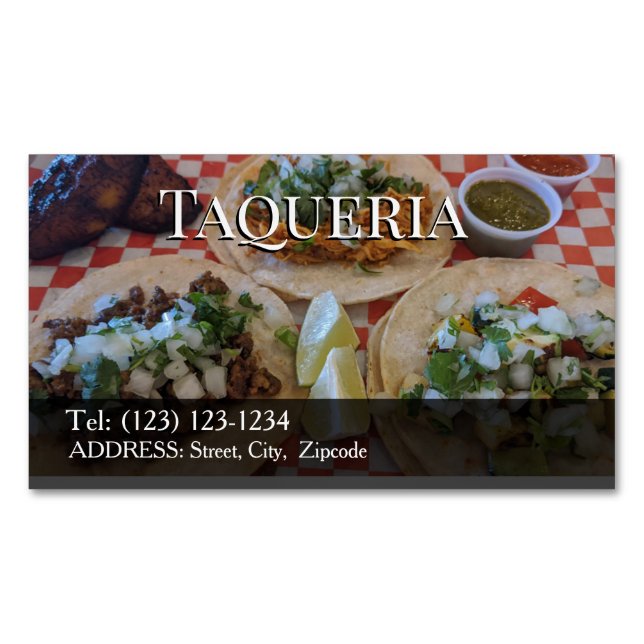 carne asada 	Magnetic business card (Front)