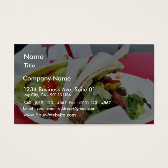 Carne Asada Tacos Guacamole Business Card