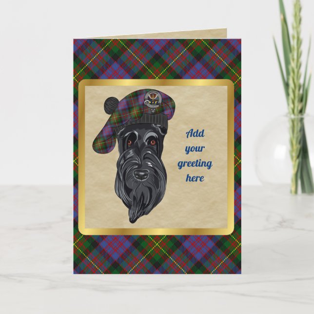 Carnegie Badge & Tartan Personalised Card (Front)