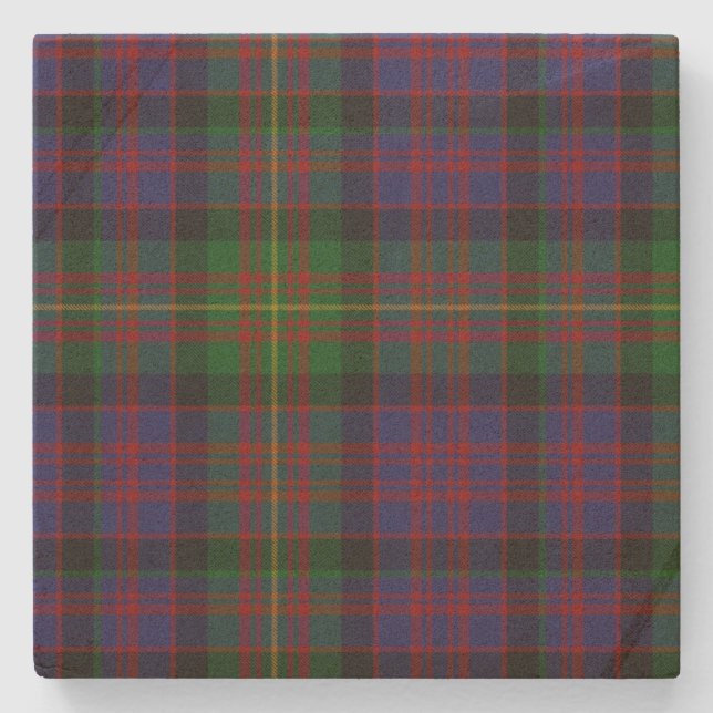 Carnegie Clan Tartan Plaid Stone Coaster (Front)