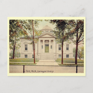 Carnegie Library, Flint, Michigan Vintage Postcard