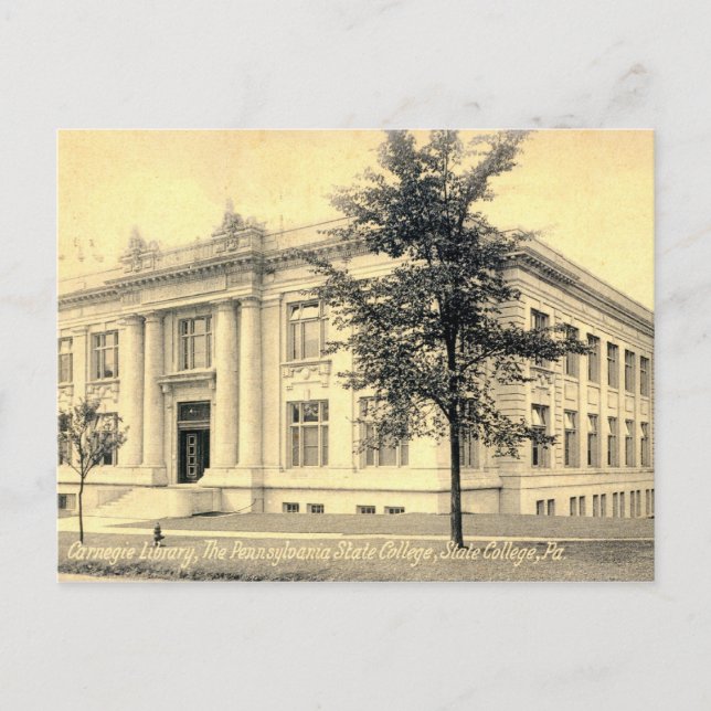 Carnegie Library, State College, Pennsylvania 1909 Postcard (Front)