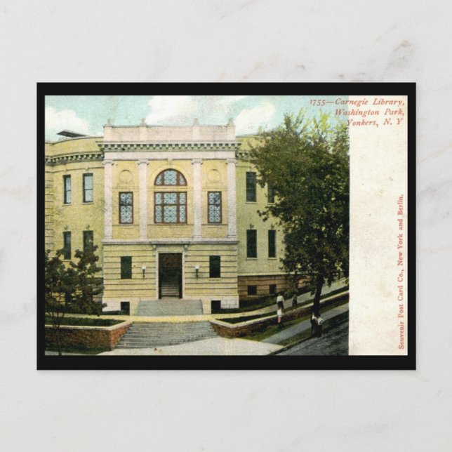 Carnegie Library, Yonkers, NY 1906 Vintage Postcard (Front)