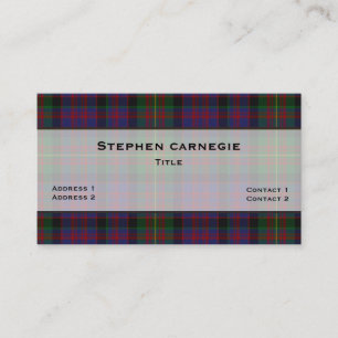 carnegie Tartan Plaid Custom Business Card