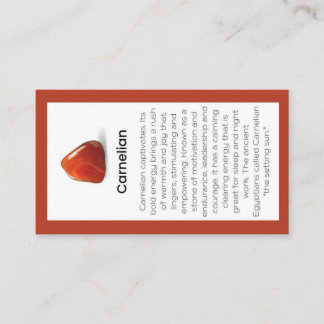 Carnelian Crystal Meaning Jewellery Display Card