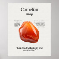 Carnelian Gem Crystal Meaning Card