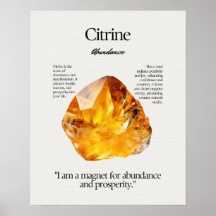 Carnelian Gem Crystal Meaning Card Poster
