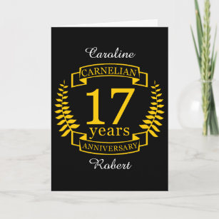 Carnelian Gemstone wedding anniversary 17 years Card