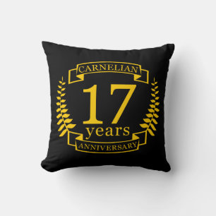 Carnelian Gemstone wedding anniversary 17 years Cushion